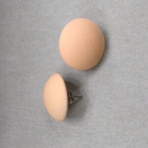 Vintage Soft Peach Button Earrings